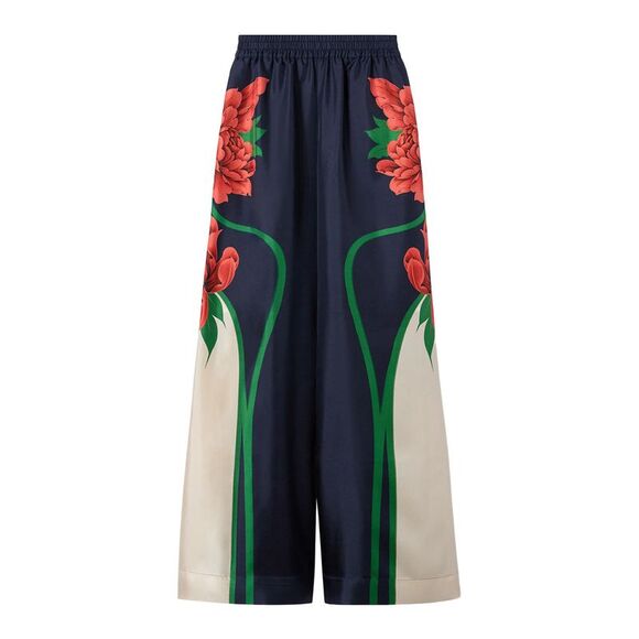 La Double J Denim - La Double J Women Silk Twill Palazzo Trousers